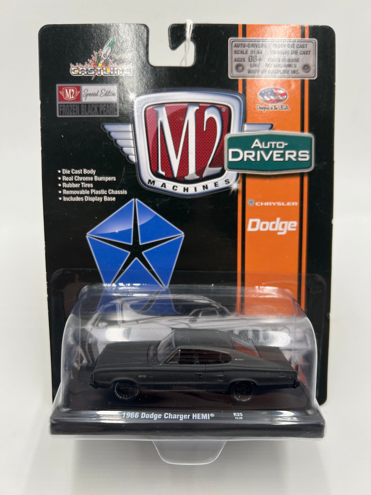 M2 Machines Auto-Drivers Special Edition Frozen Black Pearl 1966 Dodge Charger Hemi R35 193C