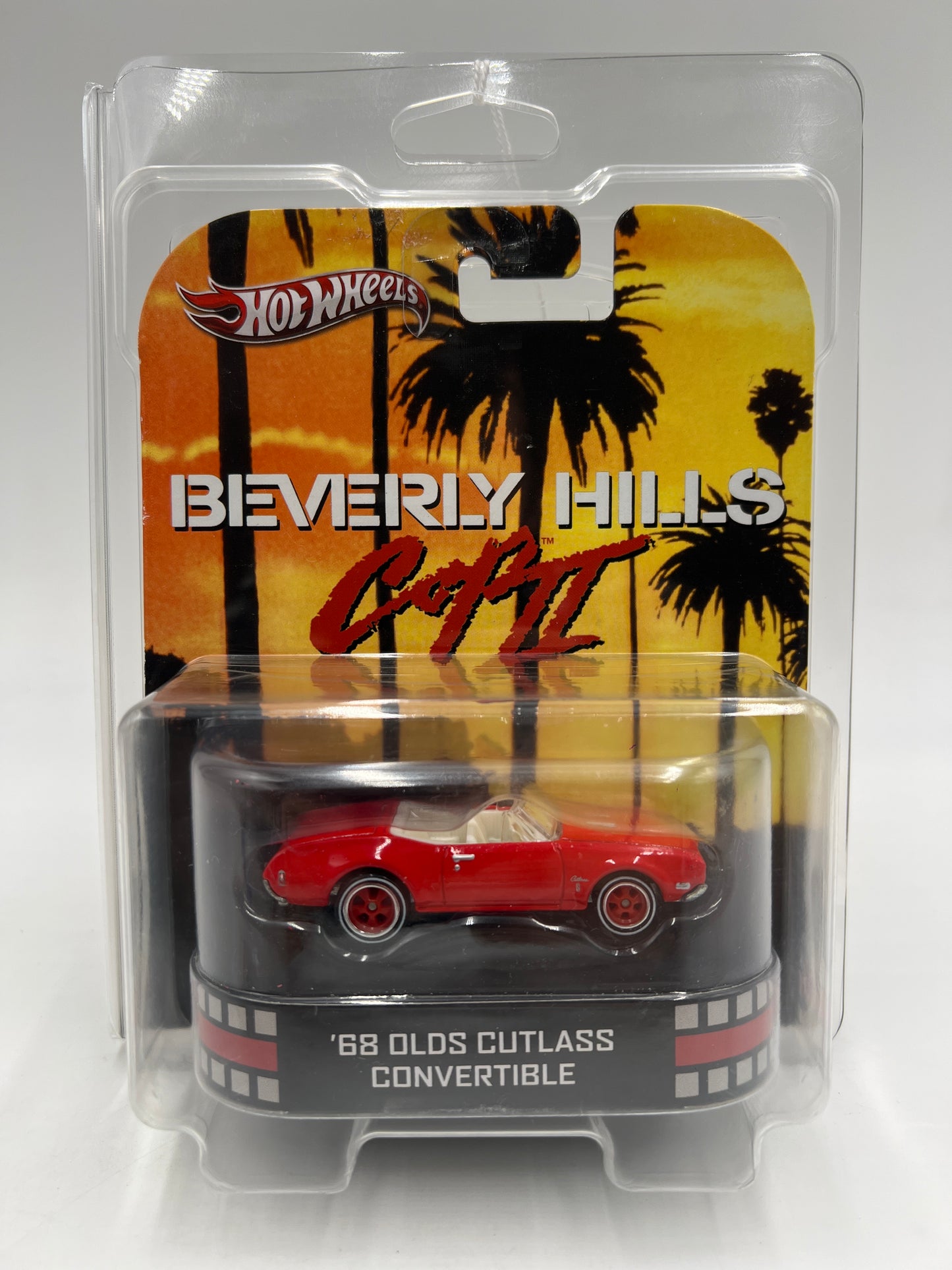 Hot Wheels Premium Retro Entertainment Beverly Hills Cop II 68 Olds Cutlass Convertible Red W/Protector