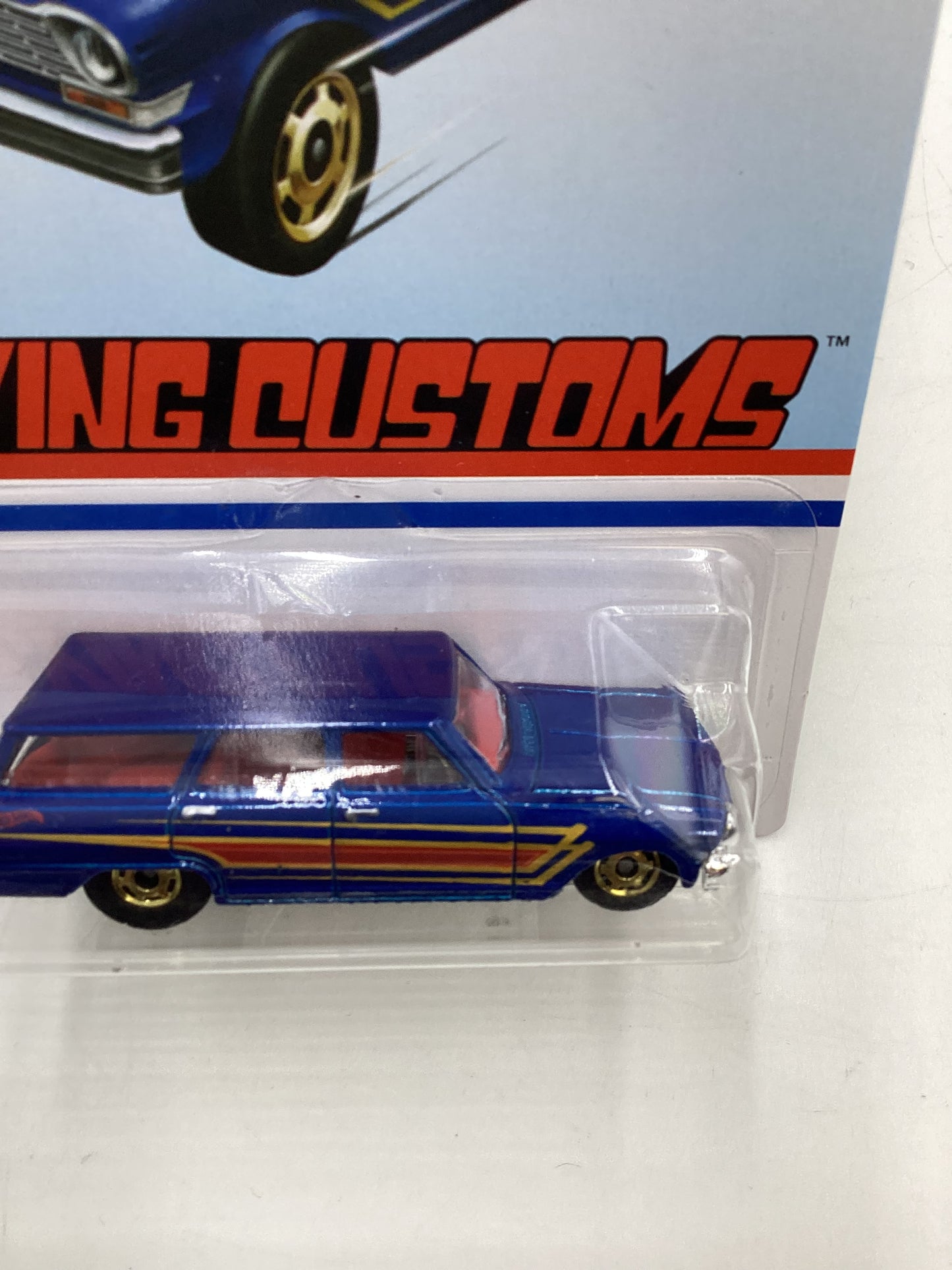 Hot Wheels Target Exclusive Flying Customs 64 Chevy Nova Wagon Blue