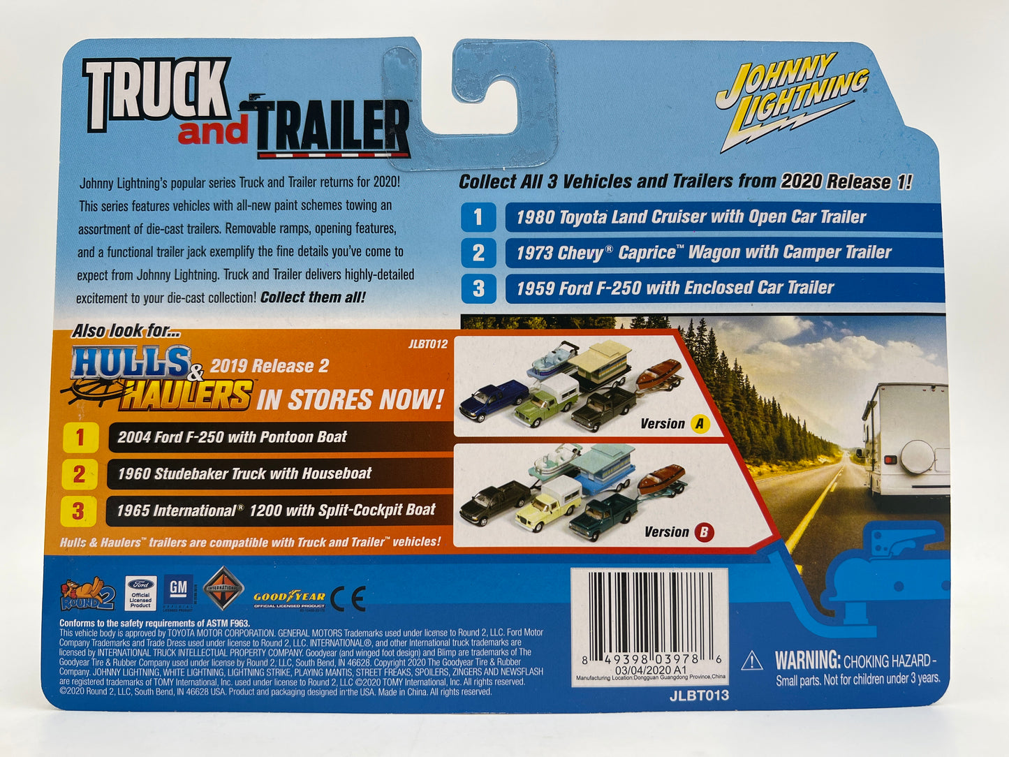 Johnny Lightning Truck And Trailer R1 Version B 1973 Chevy Caprice Wagon W/Camper Trailer