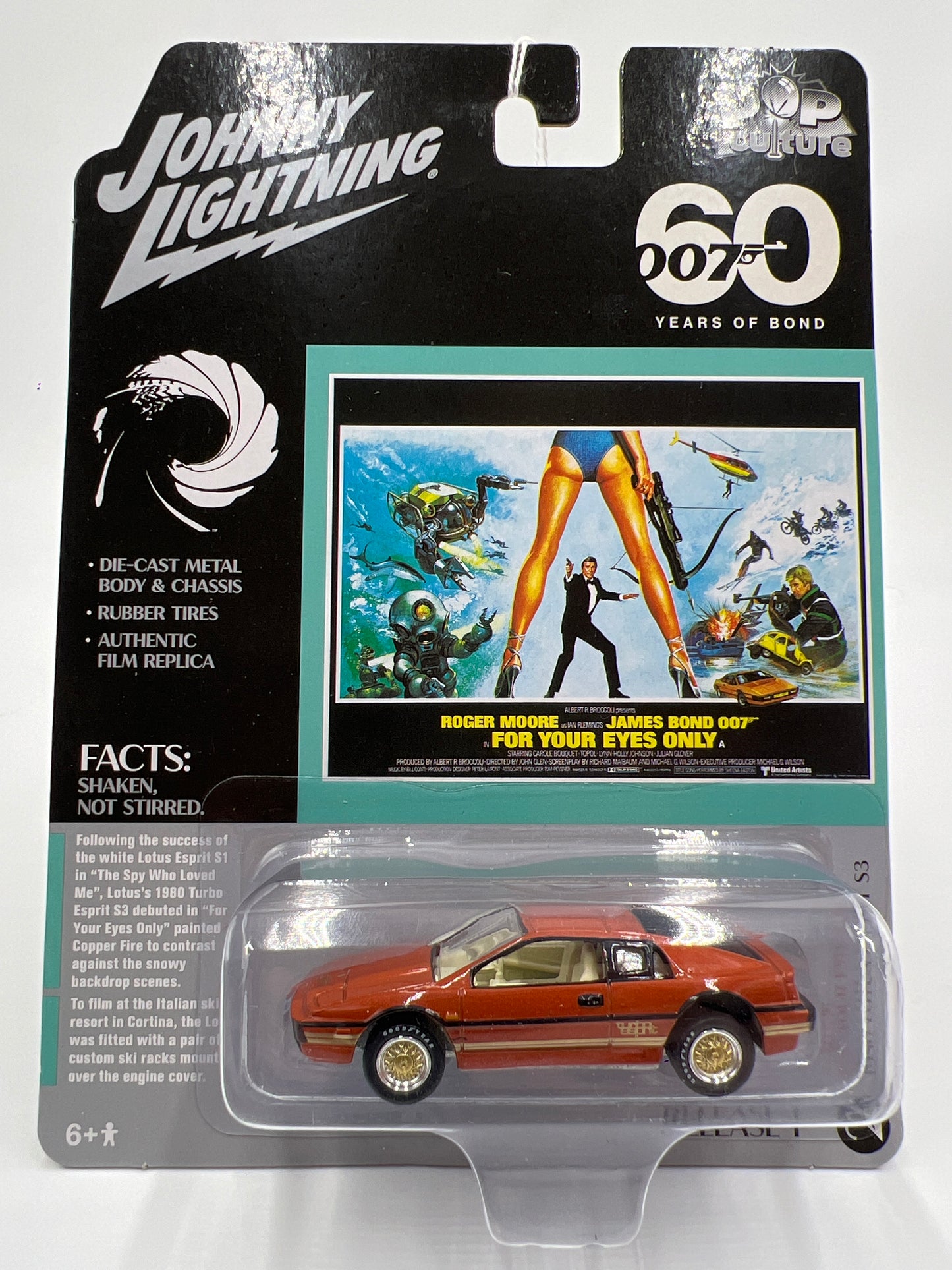 Johnny Lightning Pop Culture 007 60 Years Of Bond Release 1 #2 1980 Lotus Esprit S3 Orange 232D