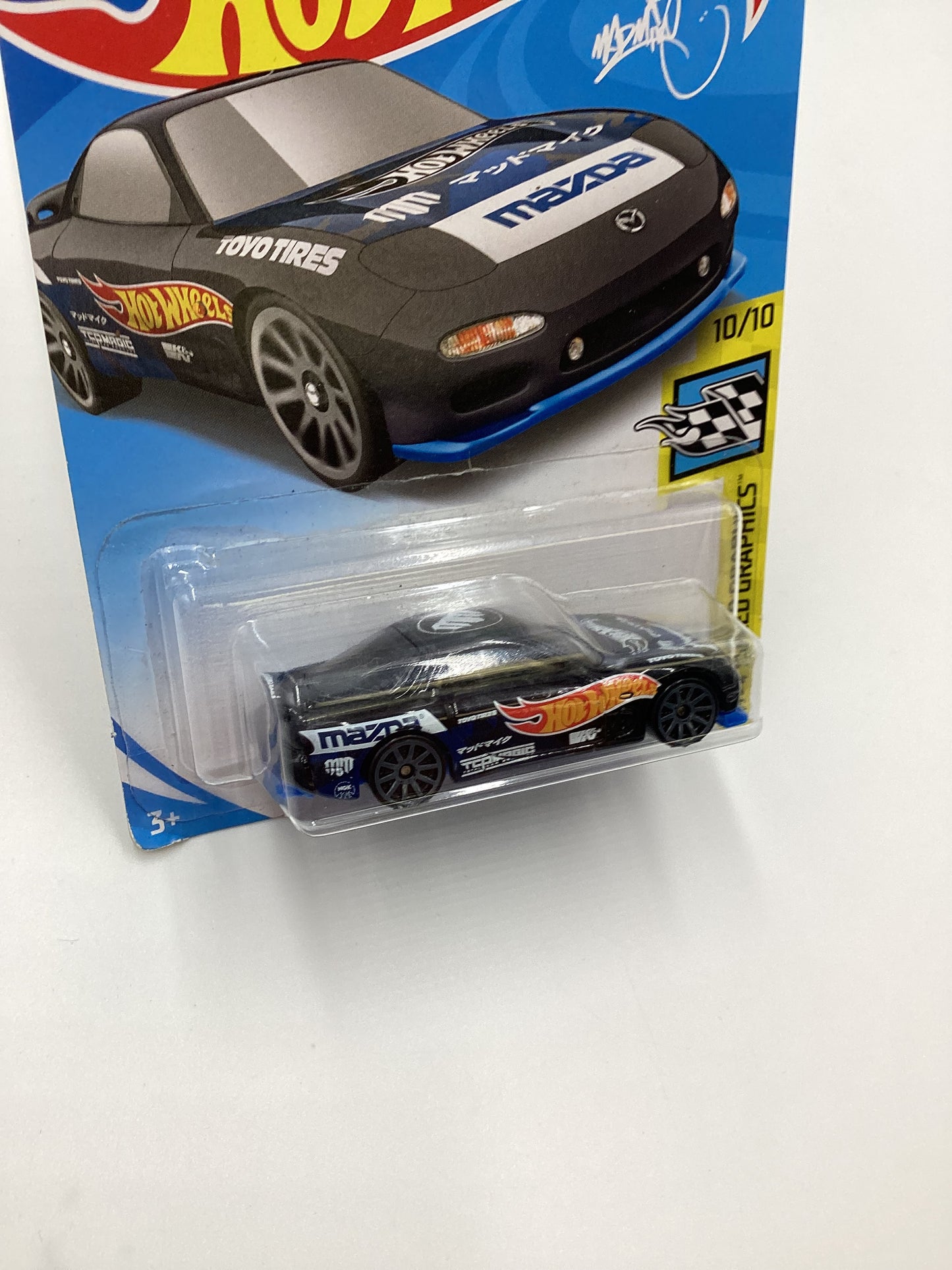 2019 Hot Wheels #27 95 Mazda RX-7 Max Mike Black 87C