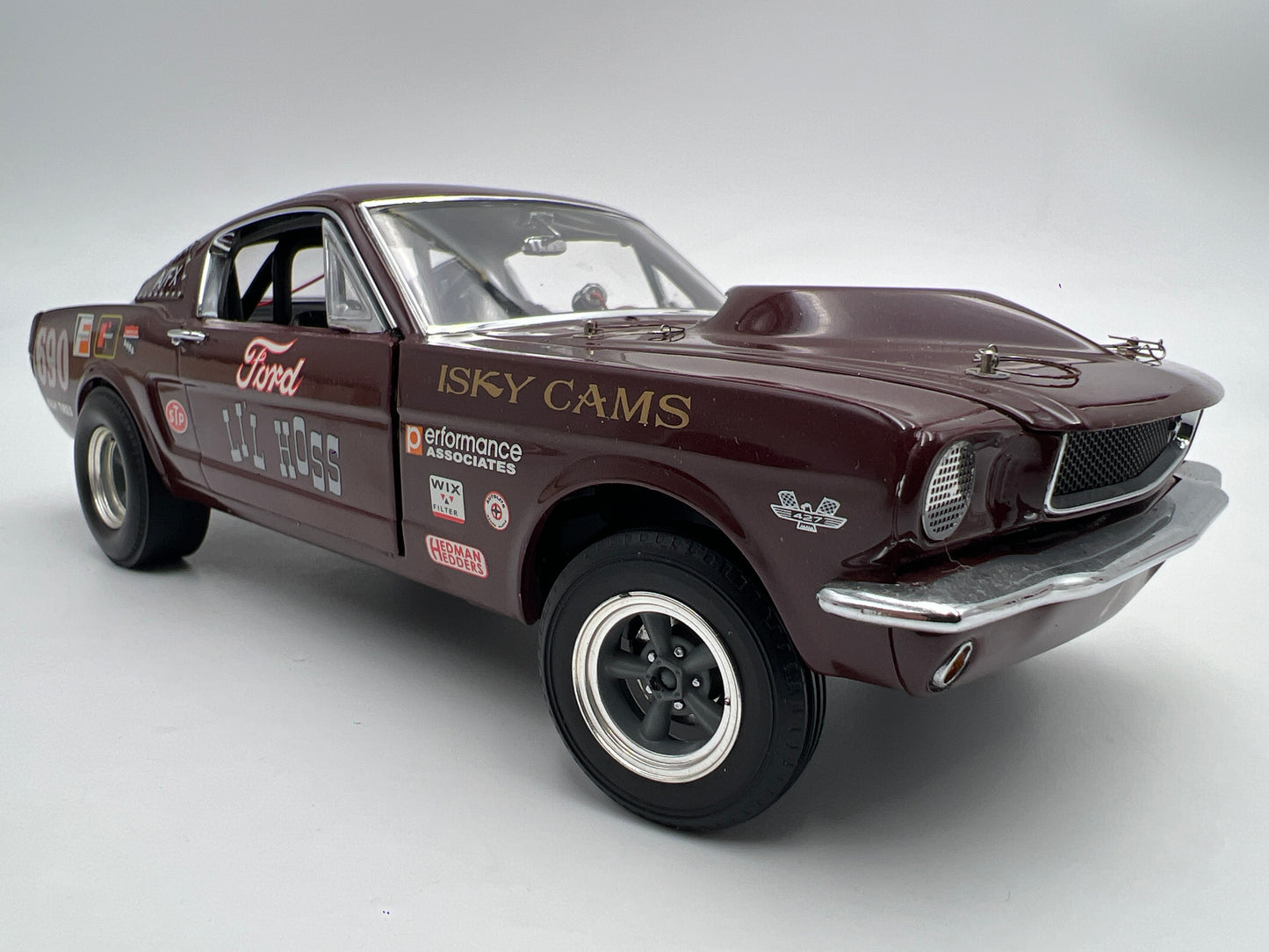 Danbury Mint 1/24 Scale 1965 Ford Mustang A/FX Burgundy Gasser W/Box VHTF