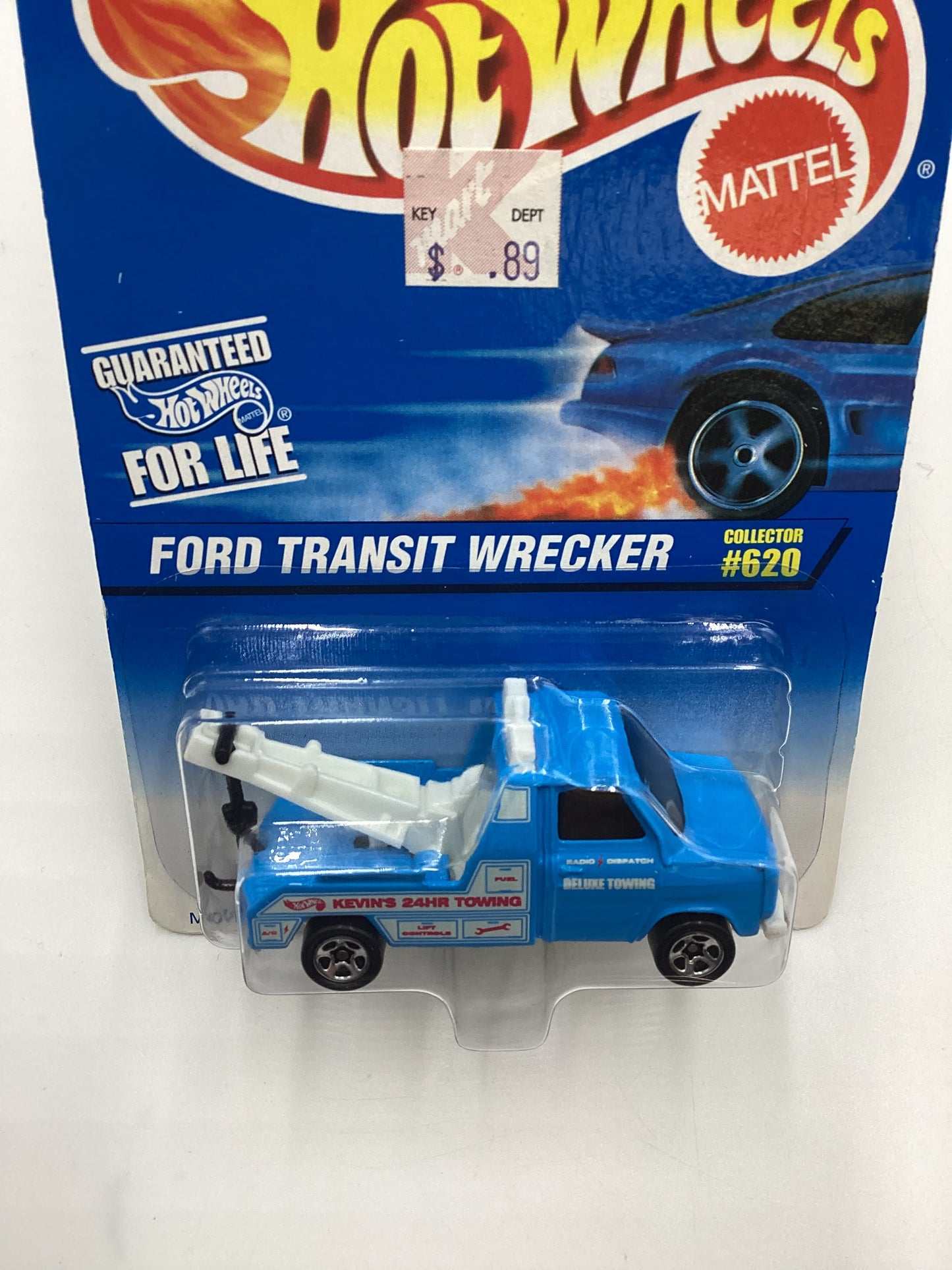 1996 Hot Wheels Collector #620 Ford Transit Wrecker Light Blue 240D