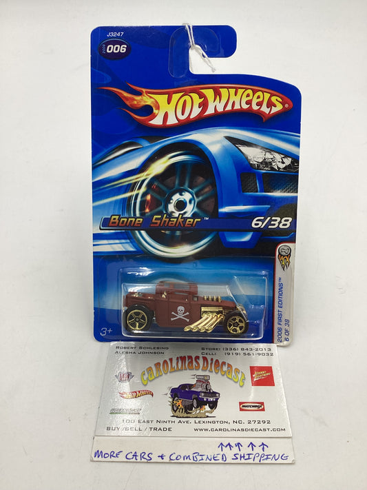 2006 Hot Wheels First Editions #006 Bone Shaker Brown/Gold 56D