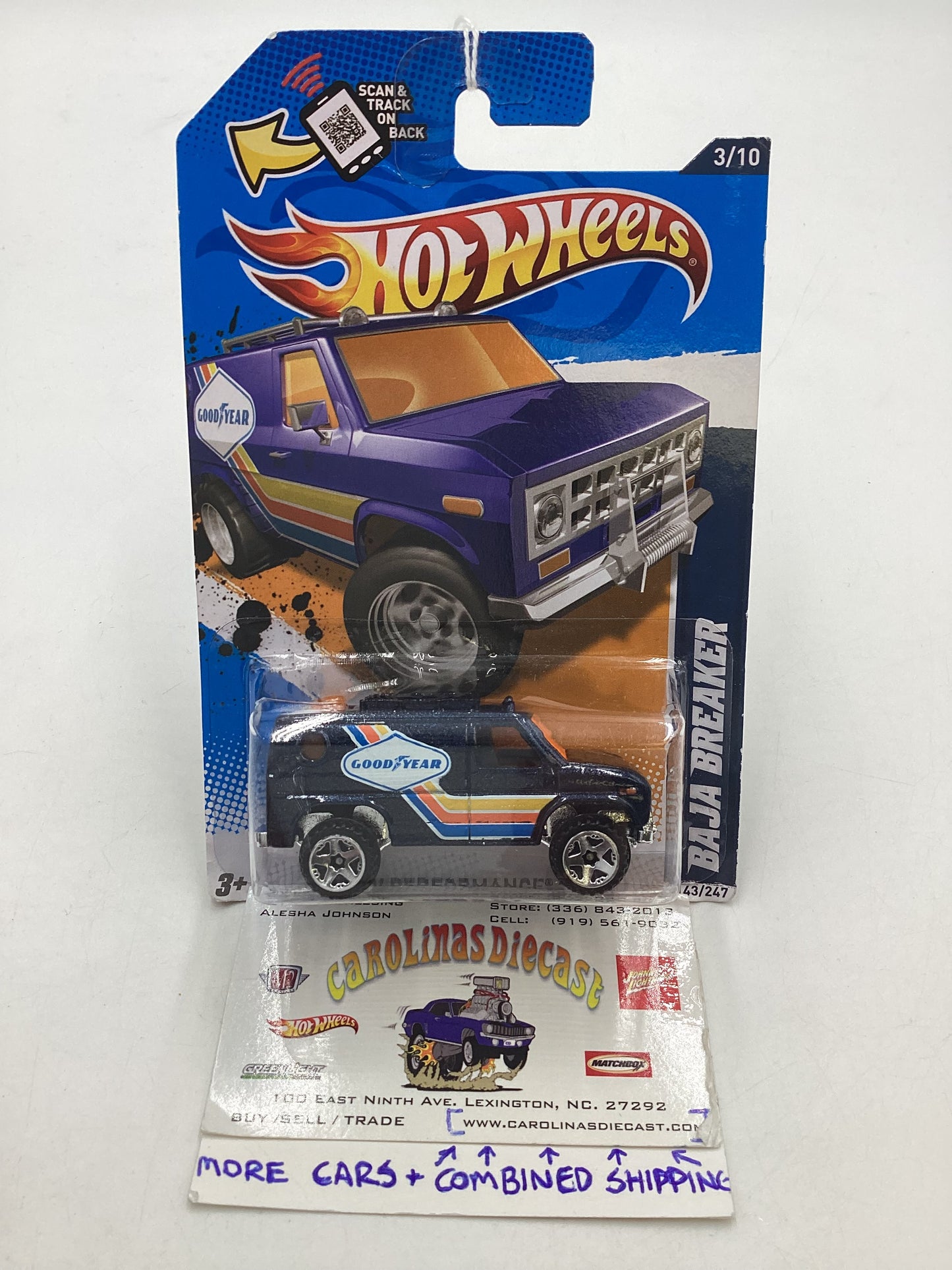 2012 Hot Wheels #143 Baja Breaker Blue 51E