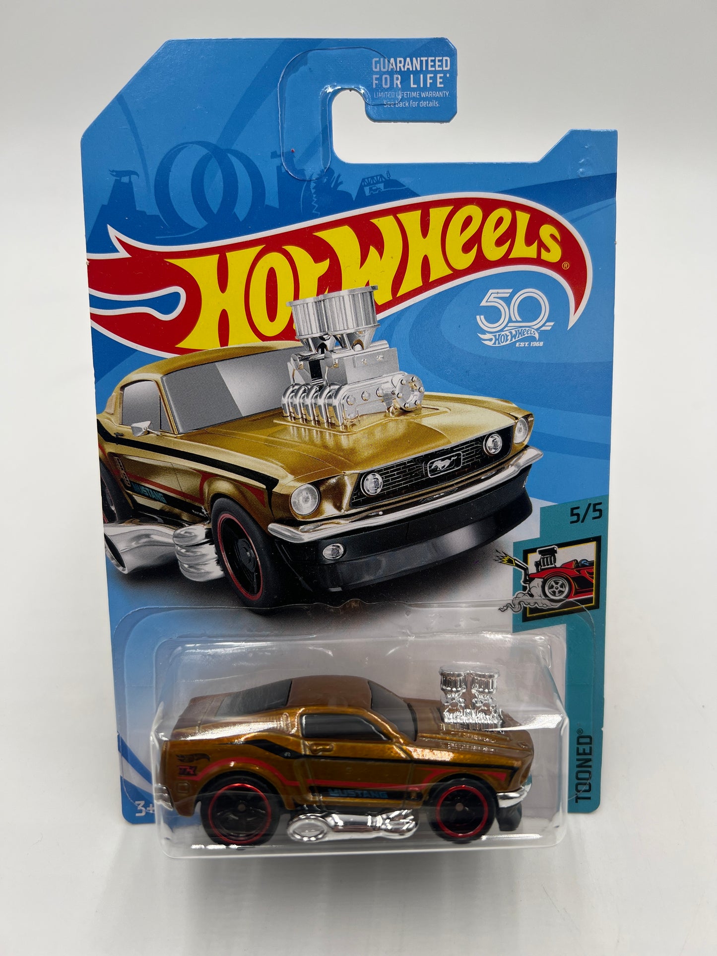 2018 Hot Wheels Super Treasure Hunt 68 Mustang Tooned W/Protector