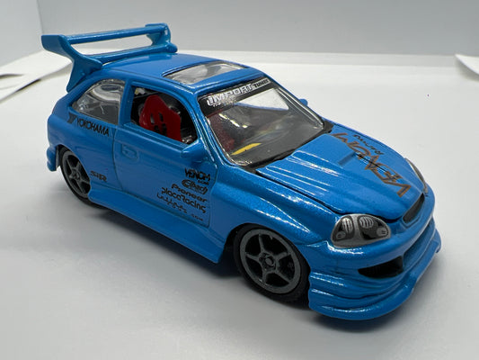 Muscle Machines 1/64 Import Tuners 2000 Honda Civic HB Venom Racing Blue Loose