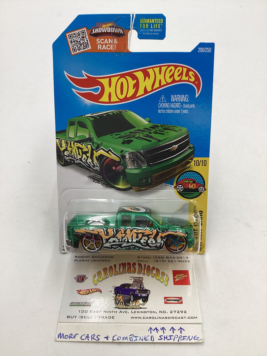 2016 Hot wheels Art Cars #200 Chevy Silverado Green 17C