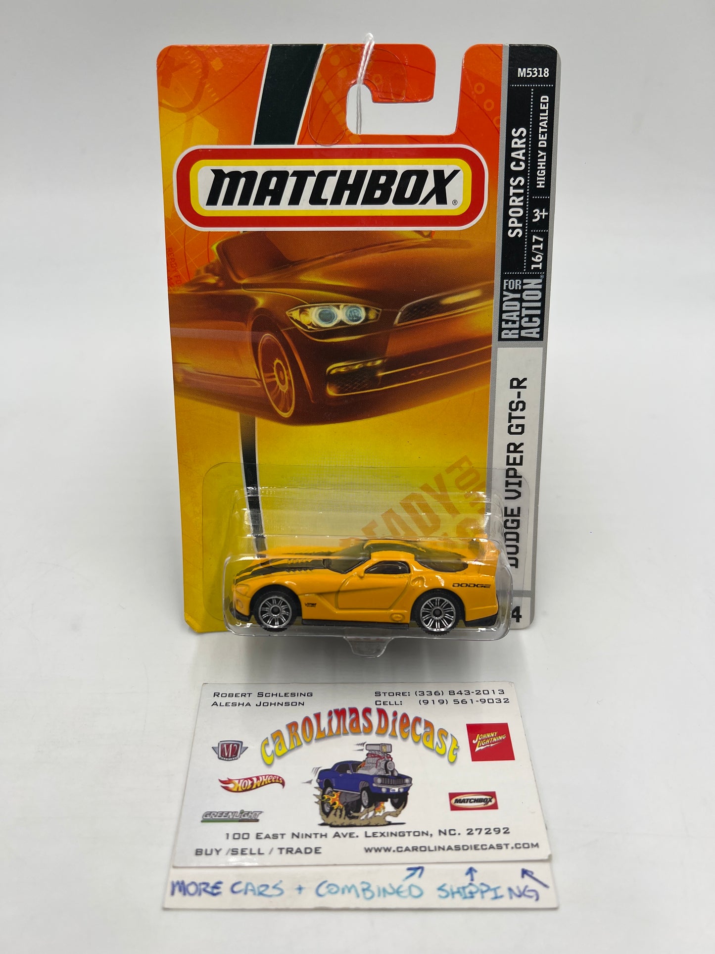 Matchbox Sports Cars #24 Dodge Viper GTS-R Yellow 217F