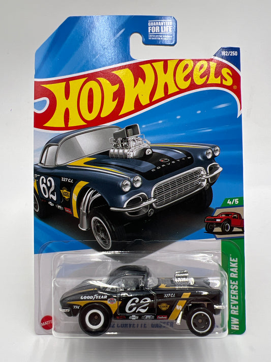 2025 Hot Wheels J Case Super Treasure Hunt #182 62 Corvette Gasser W/Protector