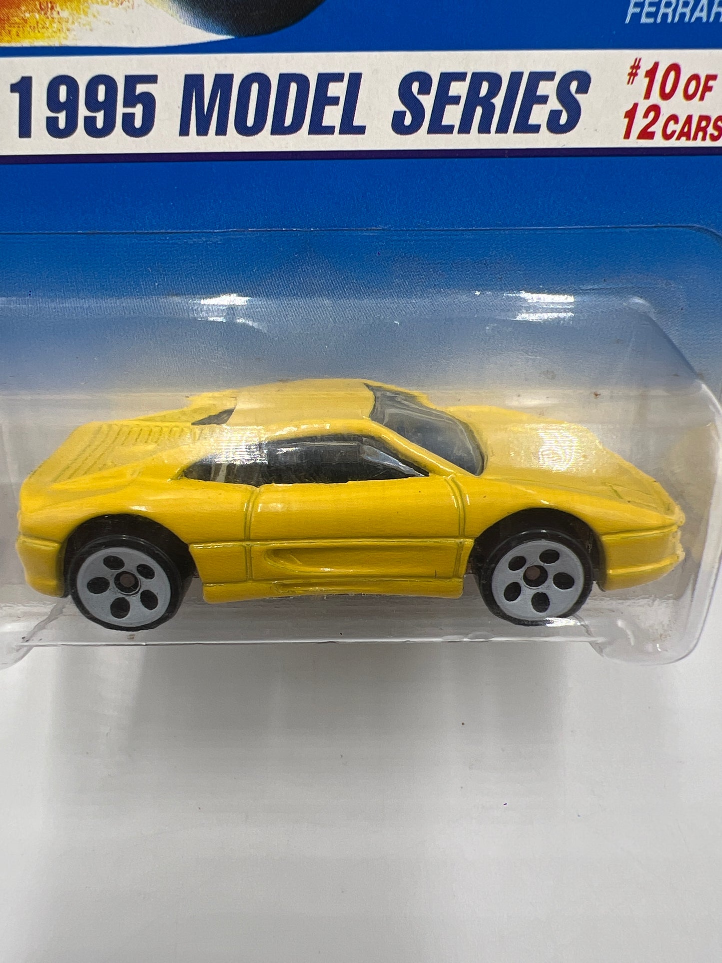 1995 Hot Wheels Model Series #350 Ferrari 355 Yellow 5 Dot White Wheels