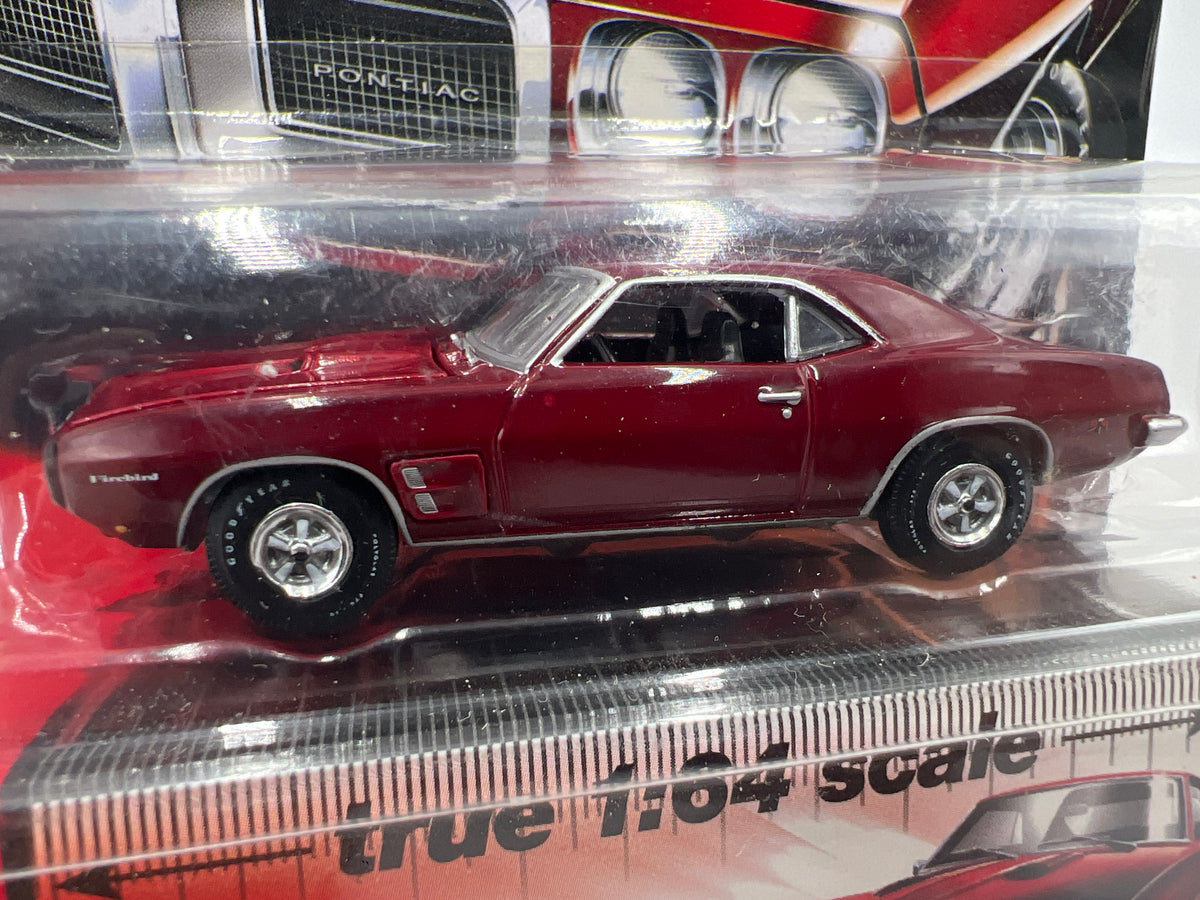Auto World Vintage Muscle #3 1969 Pontiac Firebird Dark Red (Bad Card) 183C