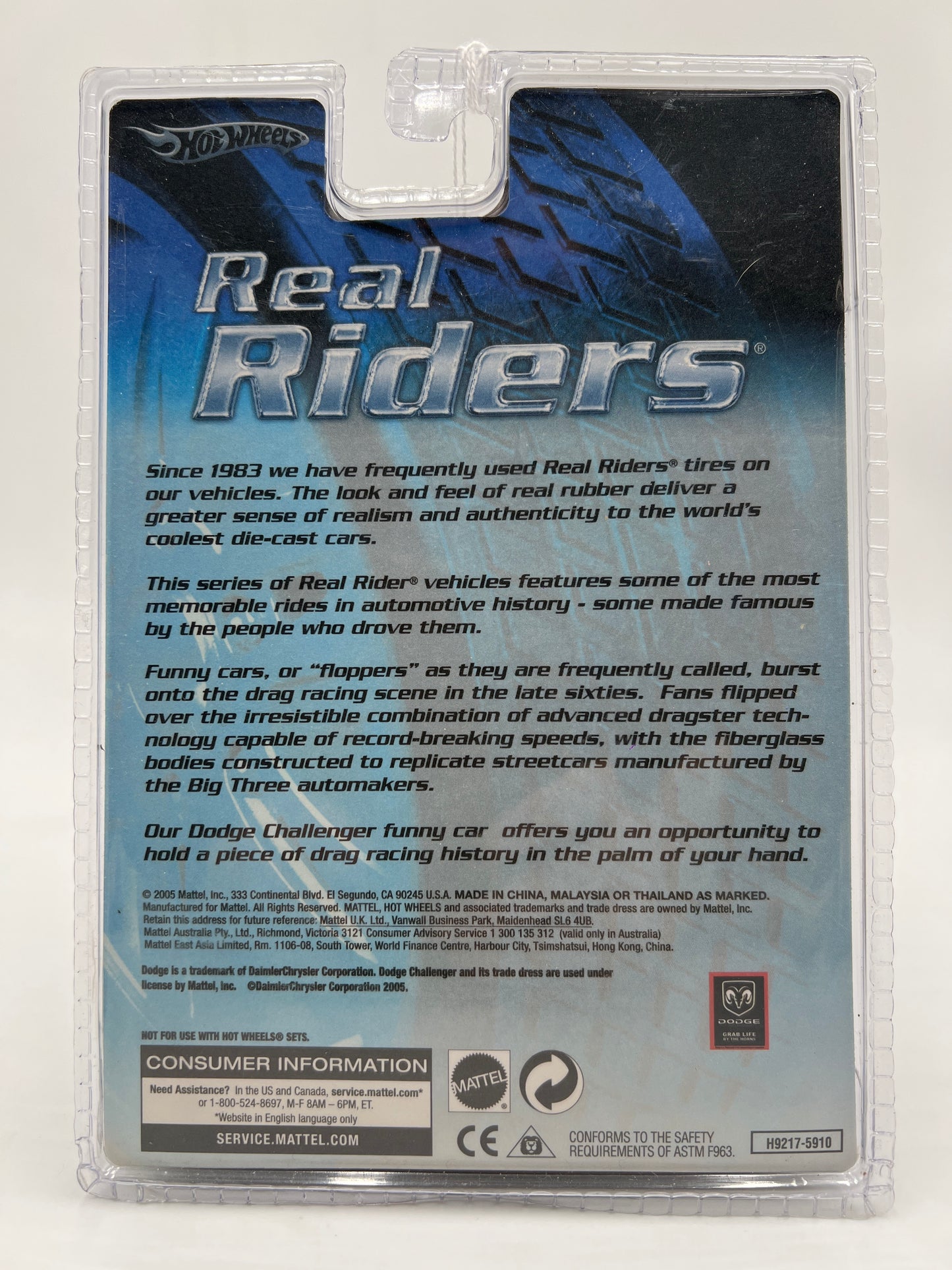 2005 Hot Wheels Real Riders Limited Edition Series Dodge Challenger F/C White SR