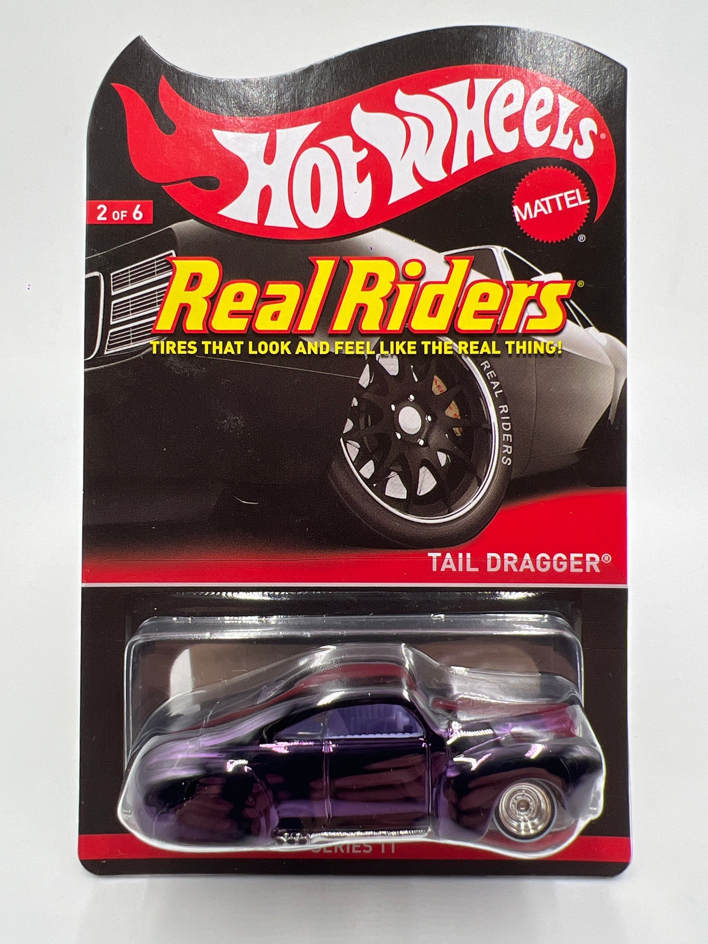 Hot Wheels RLC Real Riders Series 11 #2 1990/4000 Tail Dragger Purple W/Protector