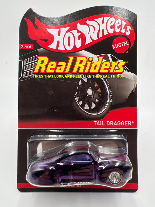 Hot Wheels RLC Real Riders Series 11 #2 1990/4000 Tail Dragger Purple W/Protector