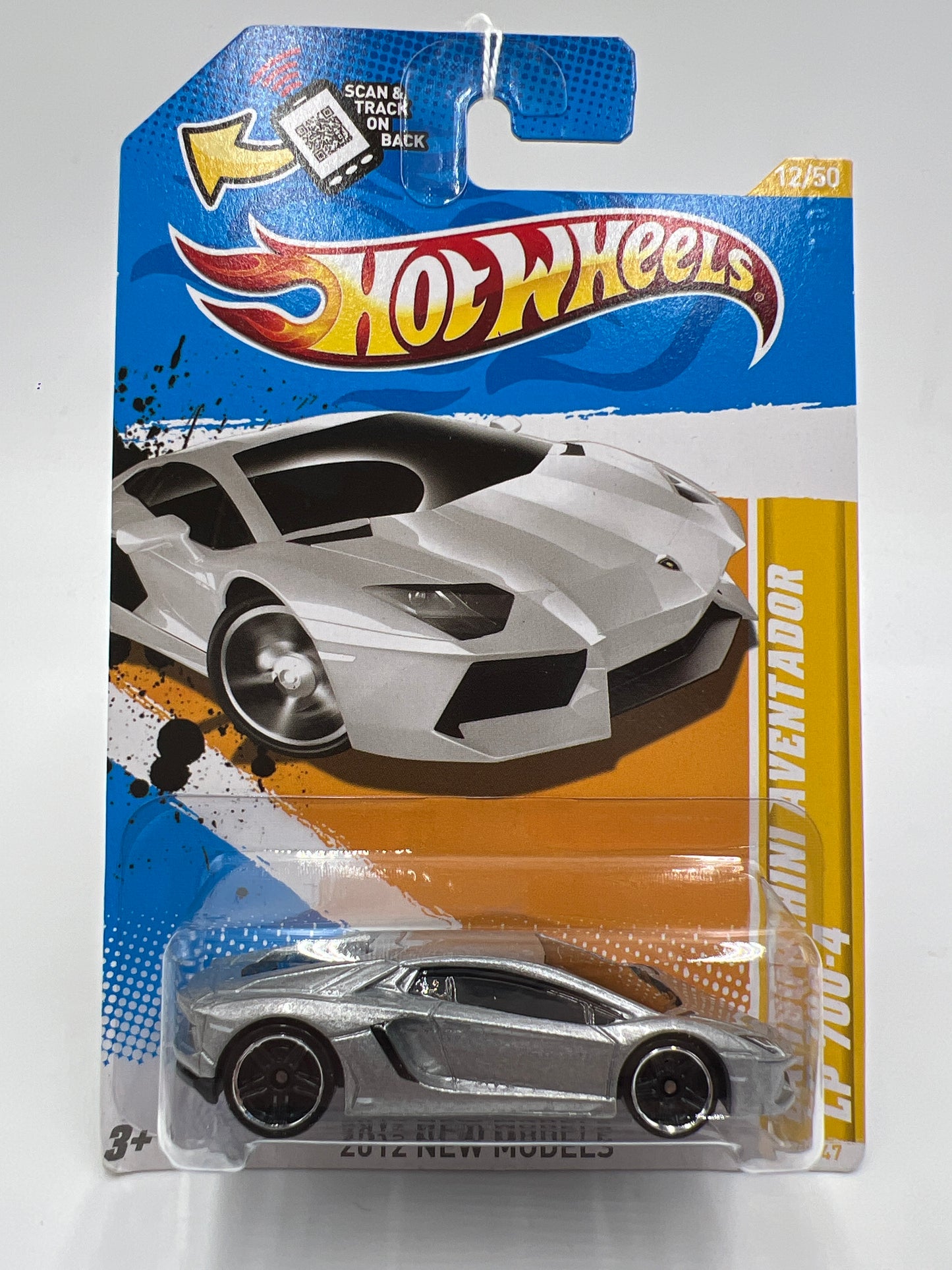 2012 Hot Wheels New Models #12 Lamborghini Aventador Silver 101B