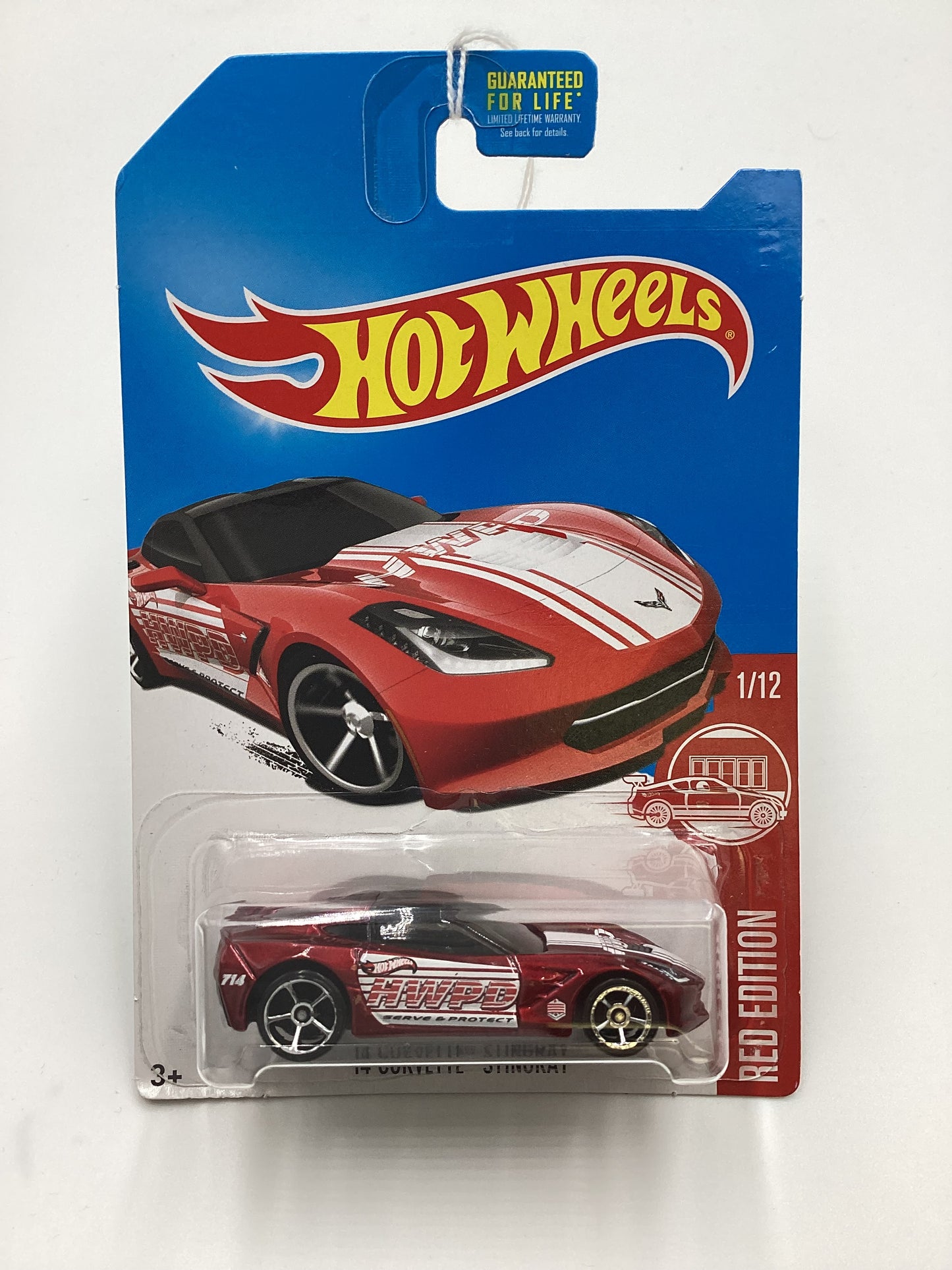 2017 Hot Wheels Target Red Edition #1 14 Corvette Stingray Red Cracked Blister 145G