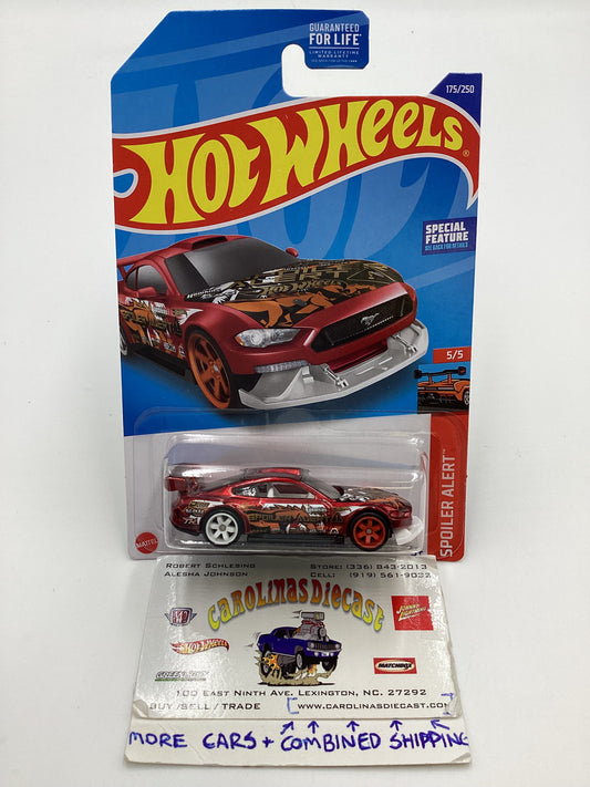 2022 Hot wheels Super Treasure Hunt Custom #175 18 Ford Mustang GT Red W/ Protector