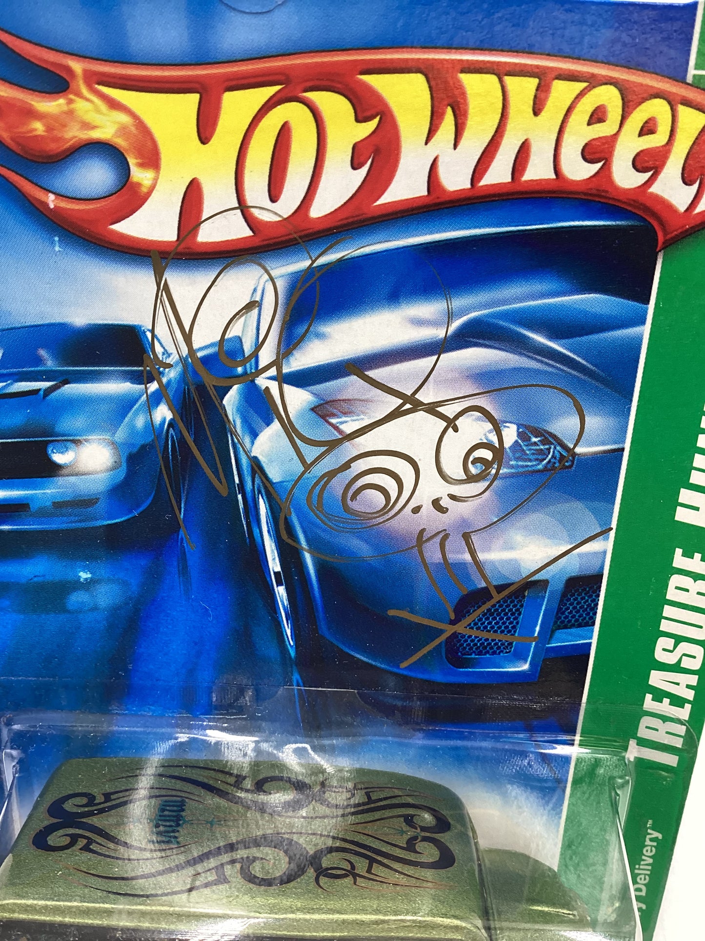 2007 Hot Wheels Treasure Hunt #50 Dairy Delivery * Signed by MiQ WilmOtt with protector