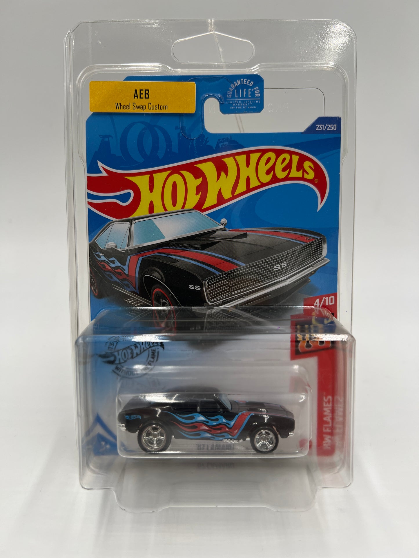 Hot Wheels 67 Camaro Kroger Exclusive Black Wheel Swap Custom On Card W/Protector SR