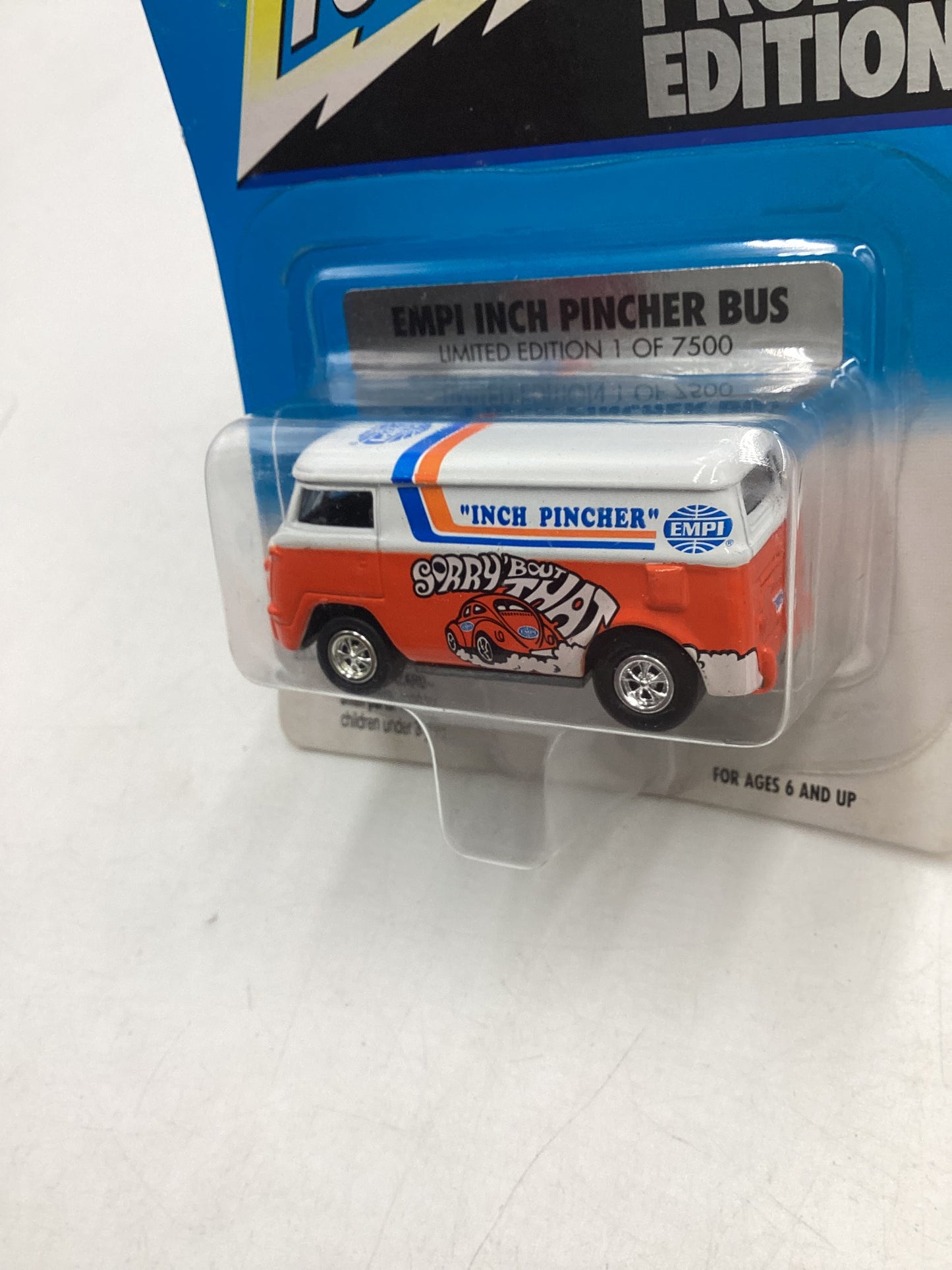 Johnny Lightning Liberty Promo Edition Empi Inch Pincher Bus with protector 1/7500 *Card is Warped*