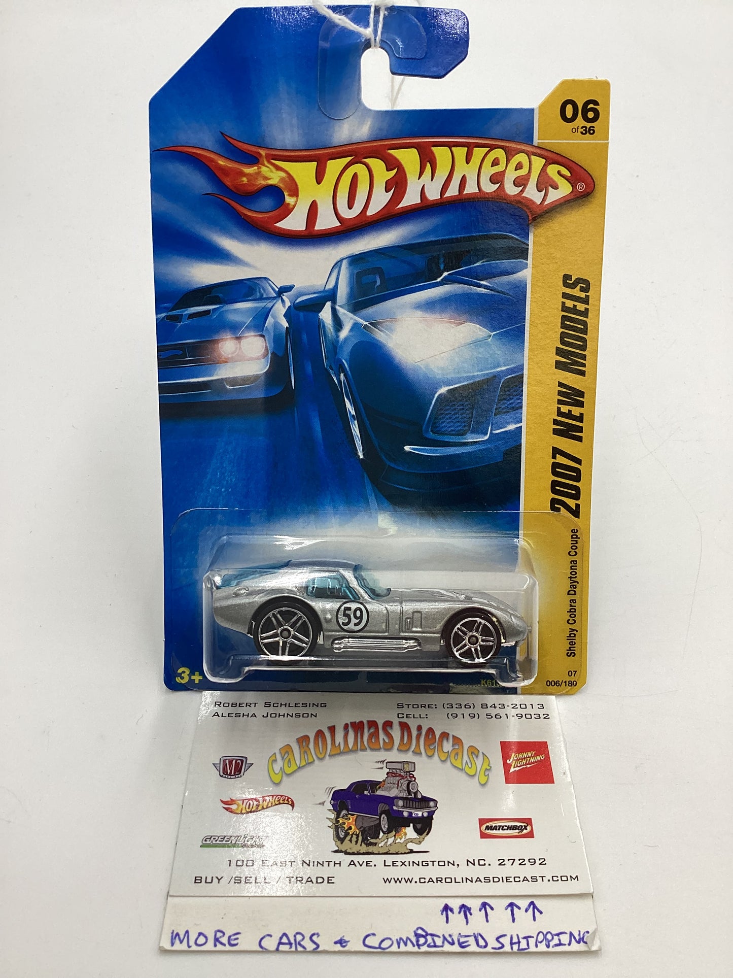 2007 Hot Wheels New Models #6 Shelby Cobra Daytona Coupe Silver 21A