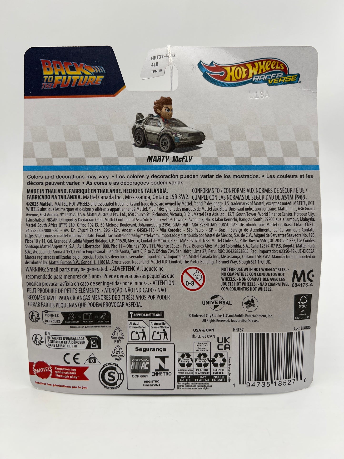 2025 Hot Wheels Racer Verse Back To The Future Marty McFly 113A
