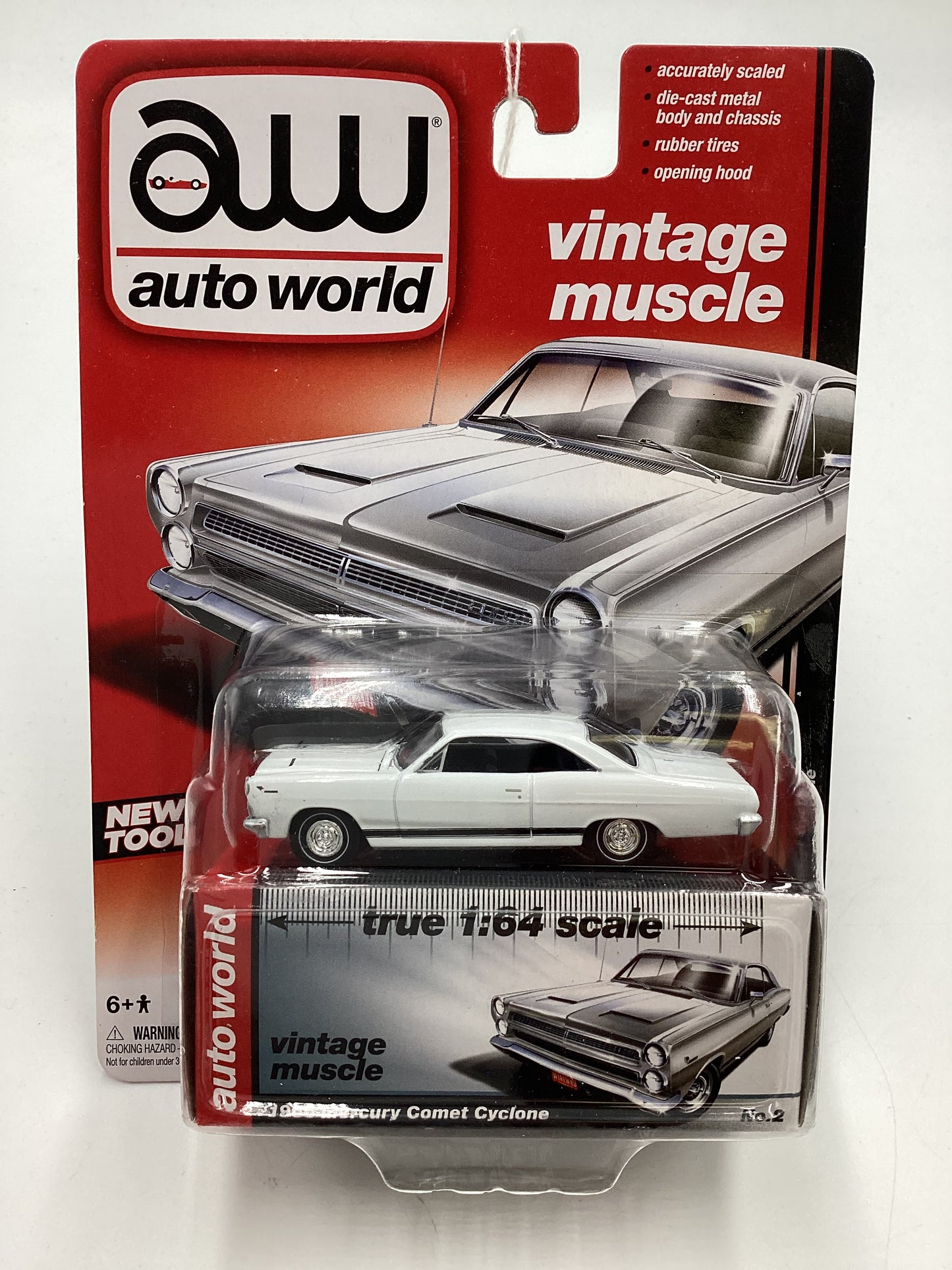 Auto World AW Vintage Muscle #2 1966 Mercury Comet Cyclone White 184F