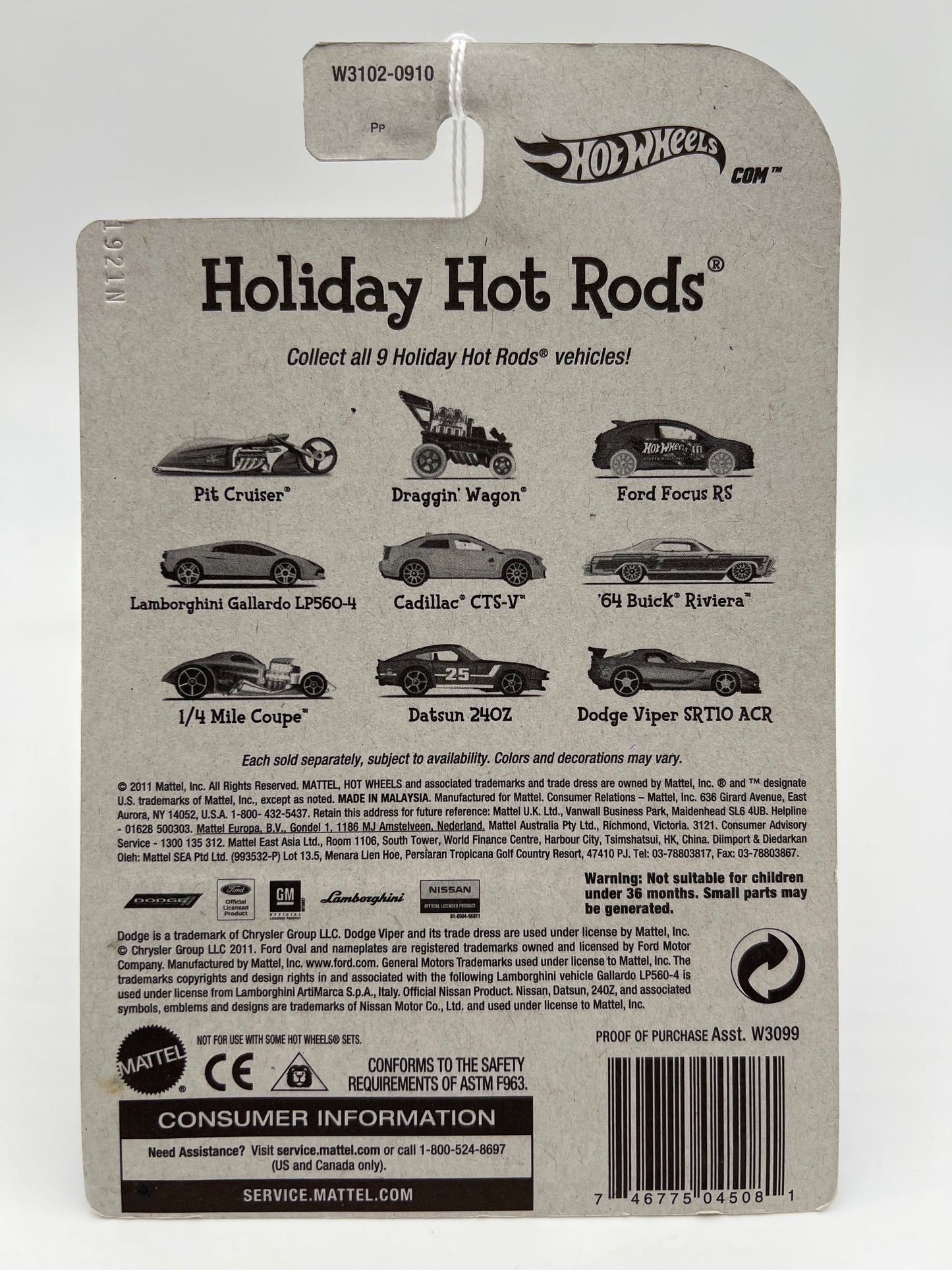 Hot Wheels Holiday Hot Rods Ford Focus RS Blue 160O