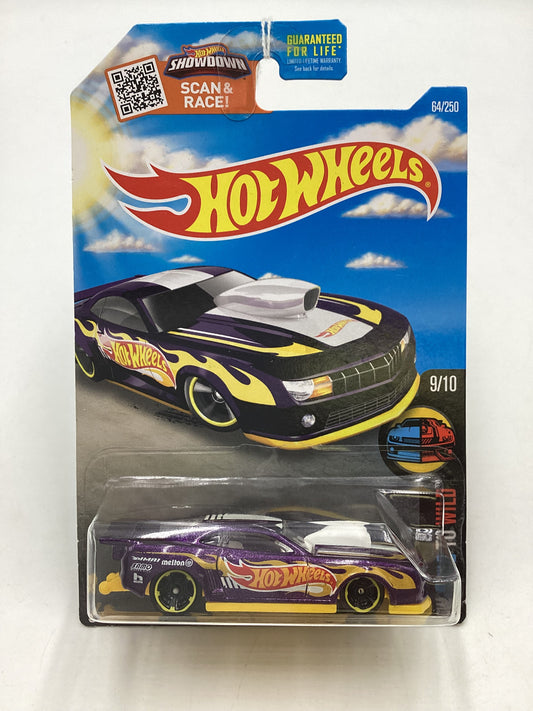2016 Hot wheels Target Exclusive #64 10 Pro Stock Camaro Purple Summer Card 237A