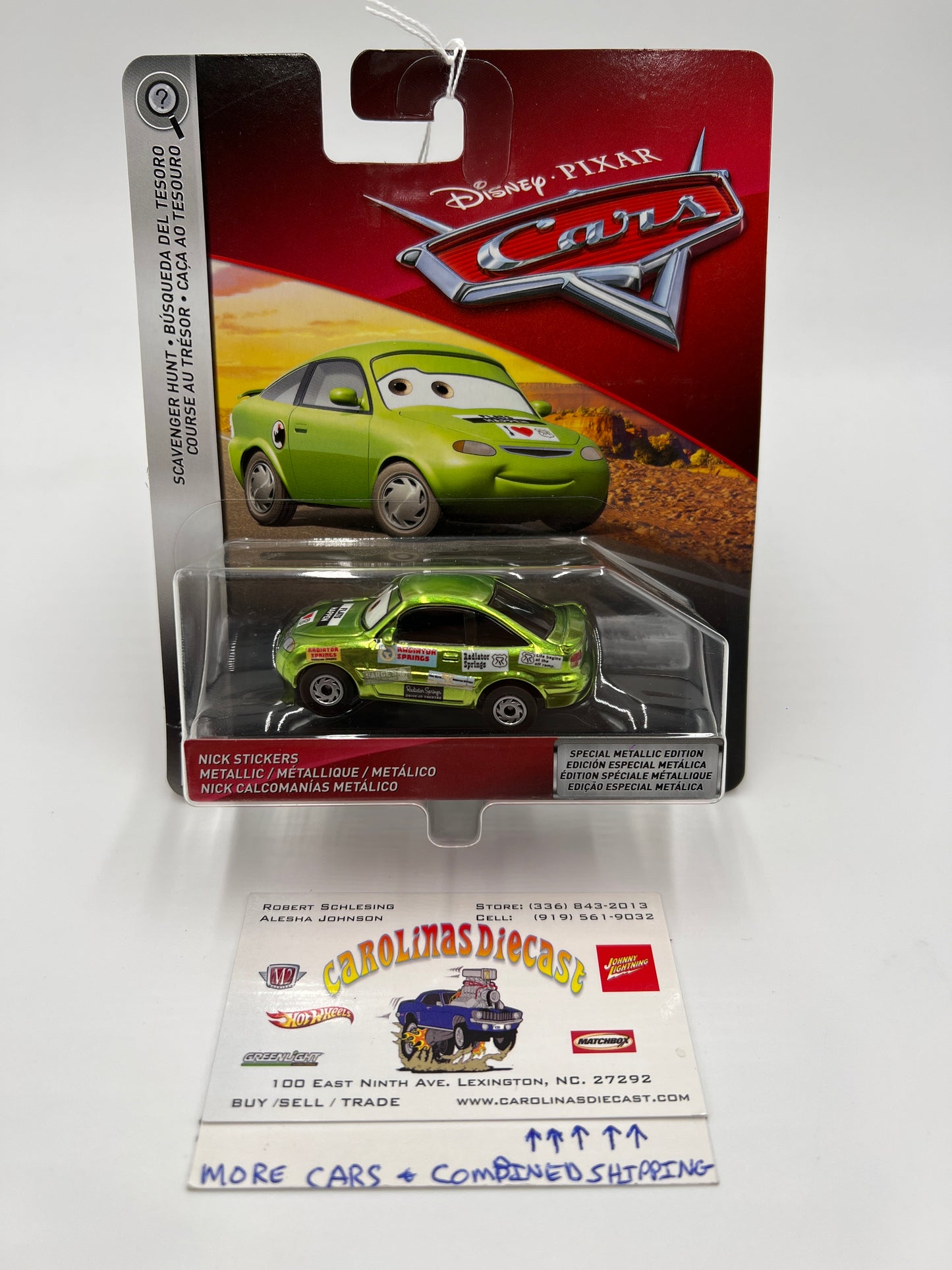 Disney Cars Scavenger Hunt Chase Nick Stickers Metallic Green 138B