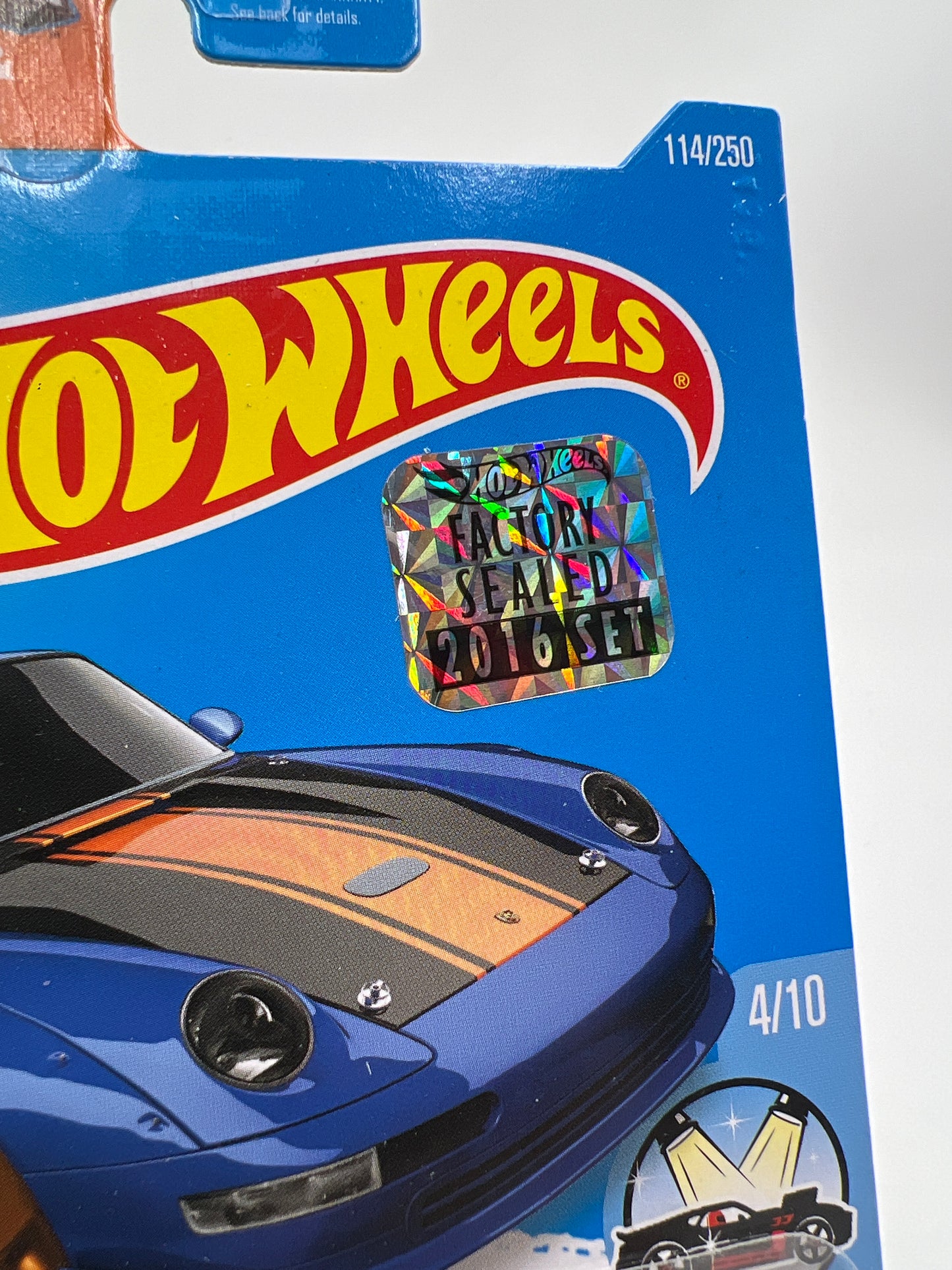 2016 Hot Wheels Factory Sealed Super Treasure Hunt #114 Porsche 993 GT2 Half Cage Blue (Reglued Blister) W/Protector