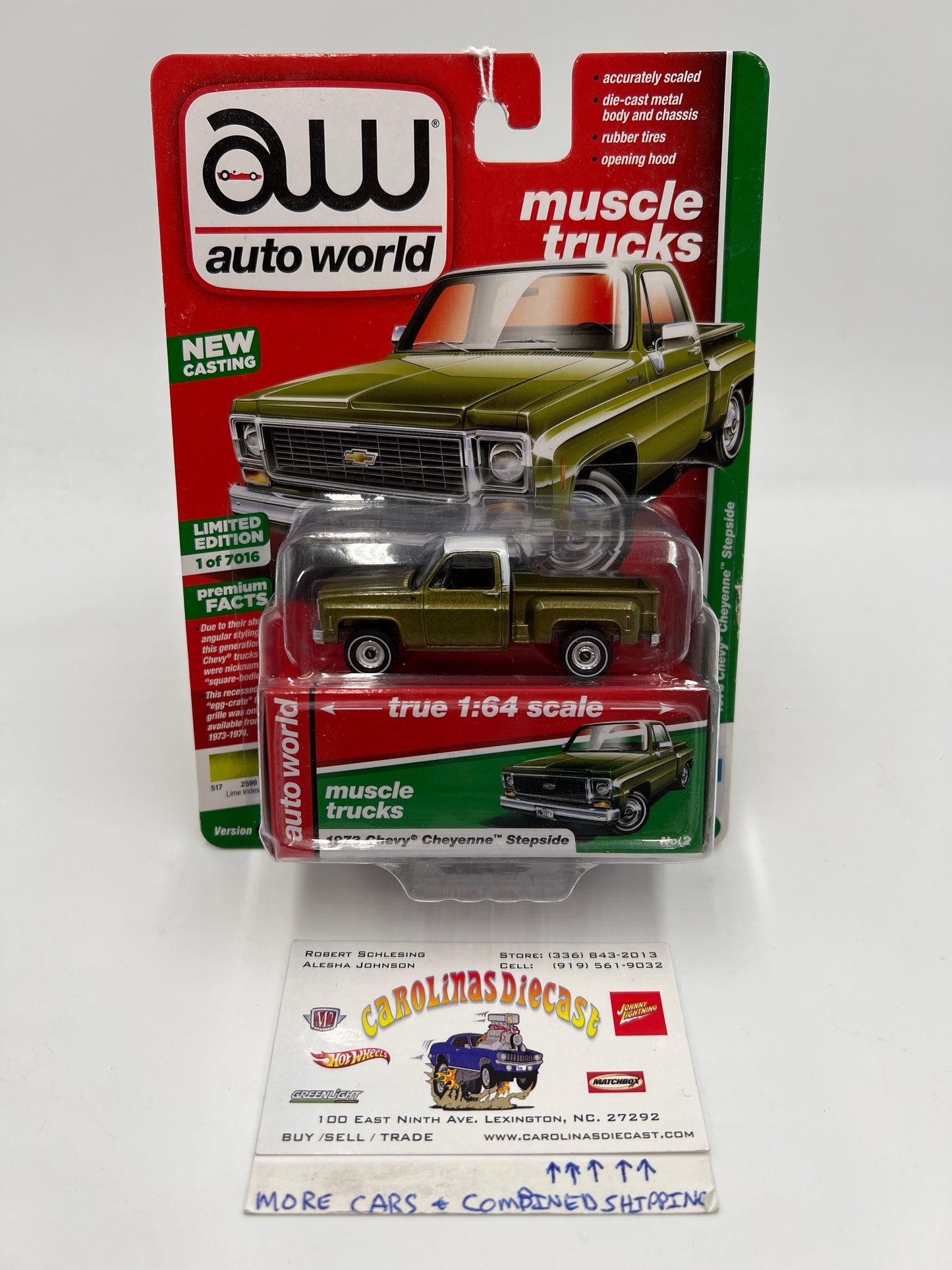 Auto World Muscle Trucks Release 2 Version B 1973 Chevy Cheyenne Stepside Green