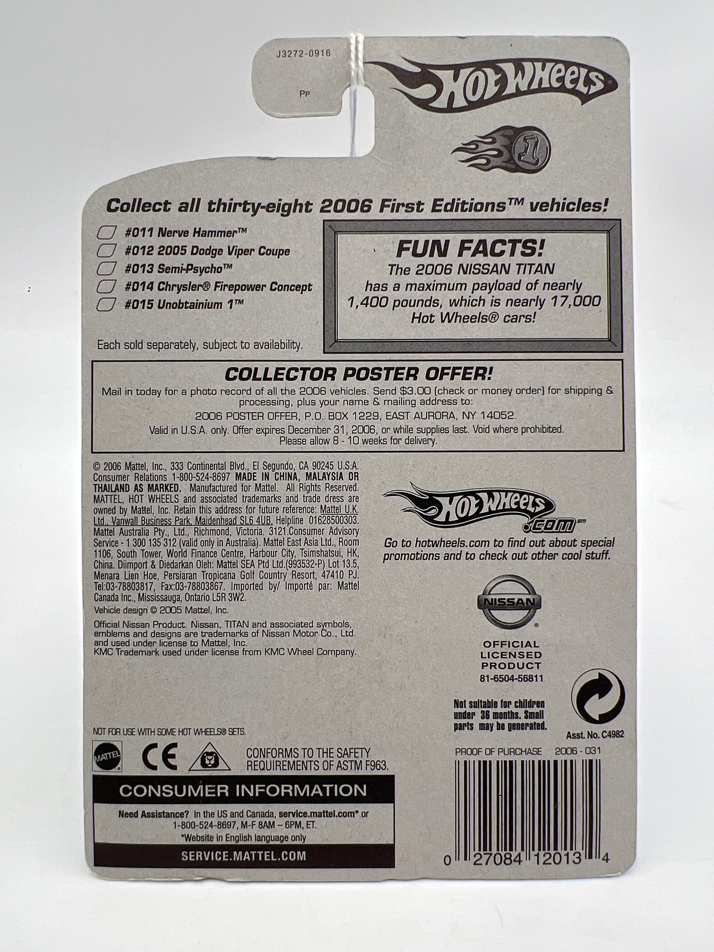 2006 Hot Wheels First Editions #31 Nissan Titan Silver