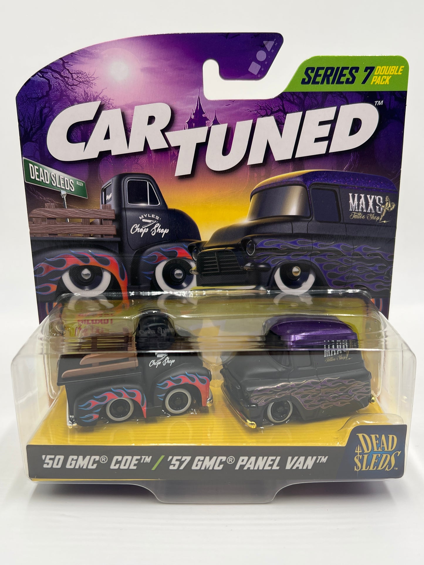 MGA Car Tuned Double Pack Series 7 Dead Sleds 50 GMC COE & 57 GMC Panel Van