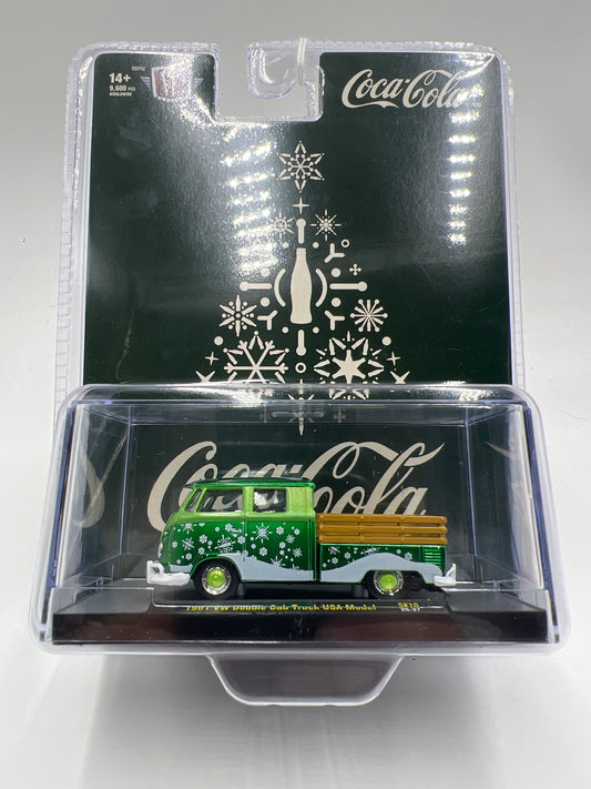 2025 M2 Machines Coca Cola Holidays 1961 VW Double Cab Truck USA Model Green SK10 194D
