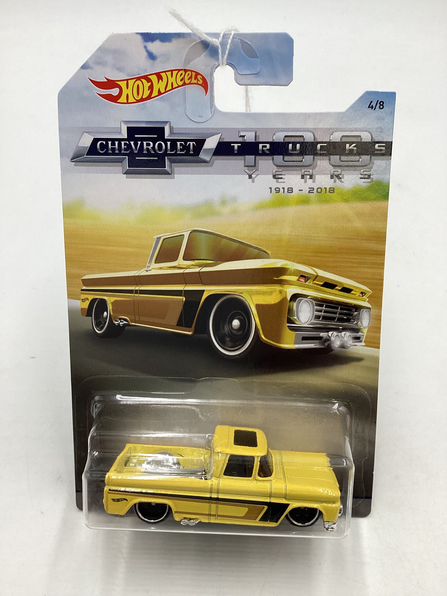 Hot Wheels Walmart 100 Years Chevy #4 Custom 62 Chevy Pickup Yellow 162D