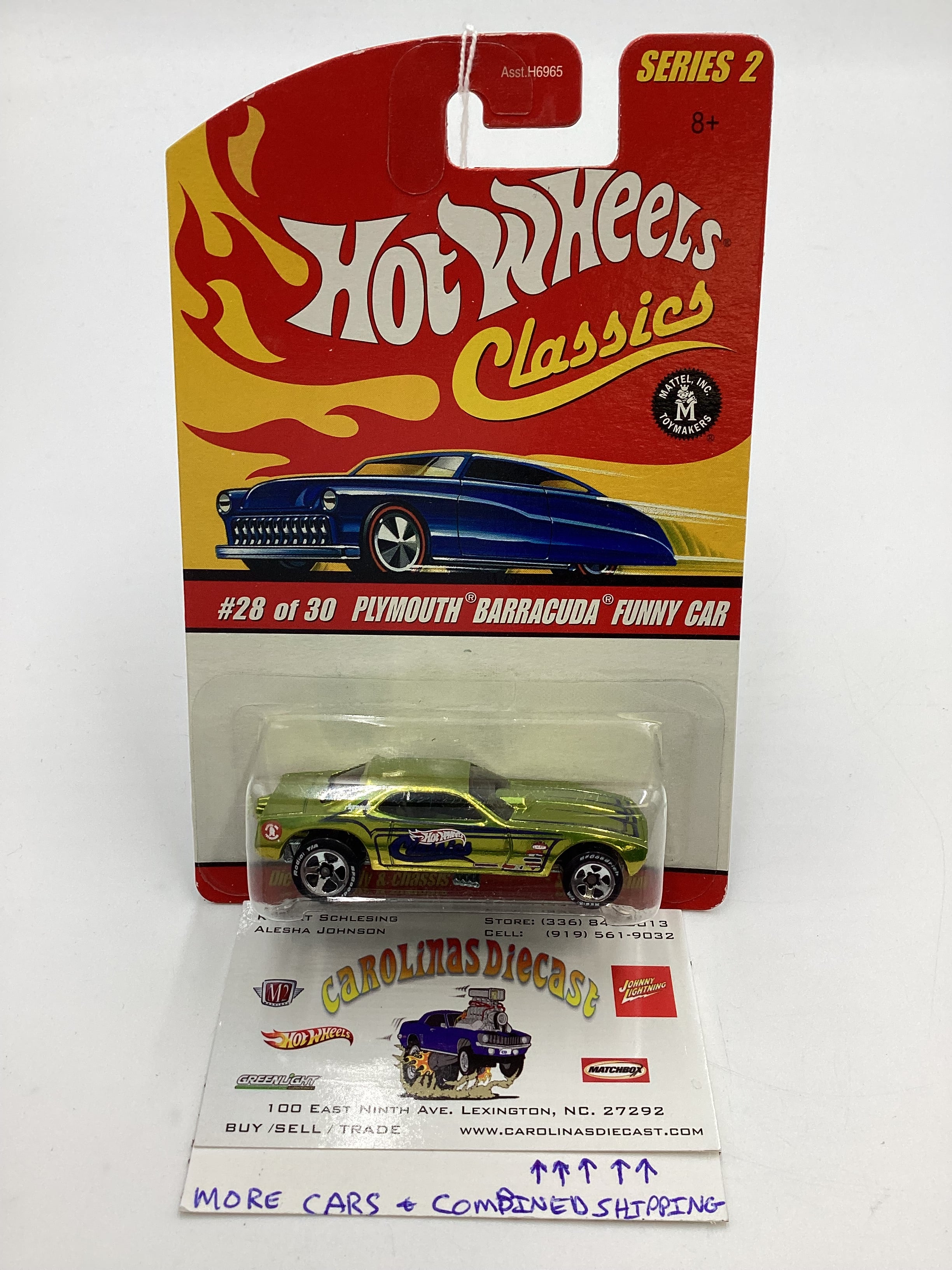 Hot Wheels Classics Series 2 #28 Snake Plymouth Barracuda Funny