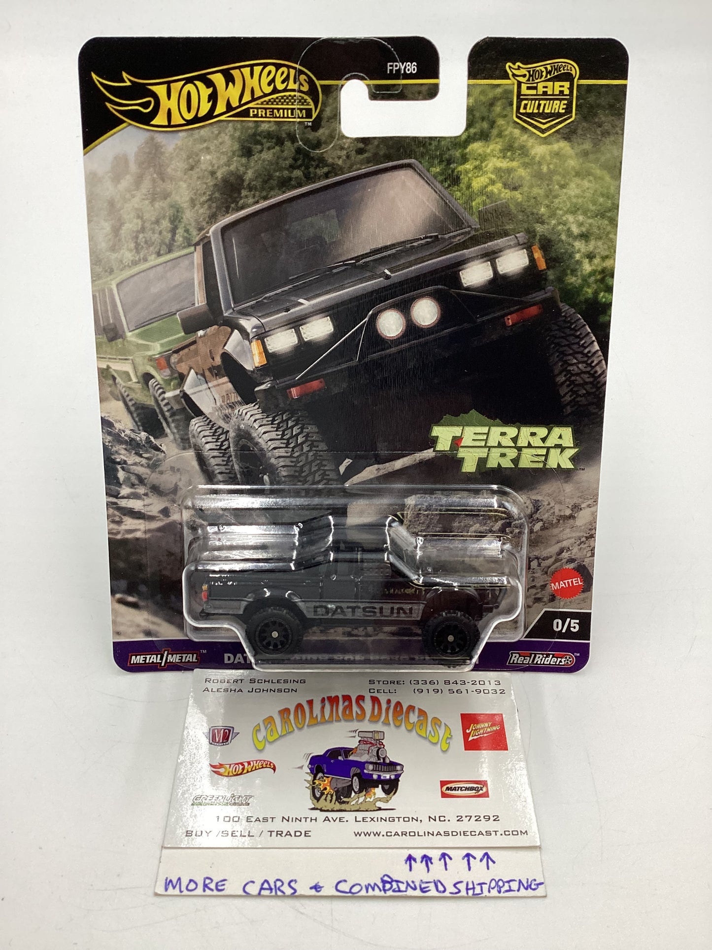 2024 Hot Wheels Car Premium Terra Trek #0 Chase Datsun King Cab Baja Custom Black W/Protector