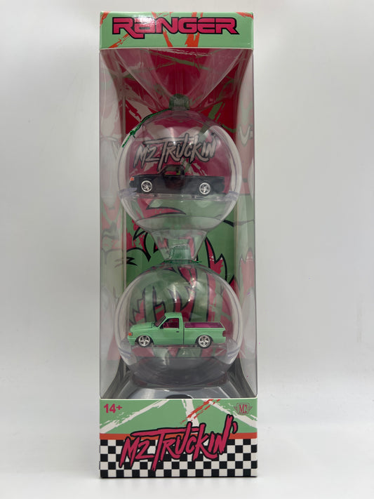 2026 M2 Machines Christmas Holiday Ornaments 2 Pack 1995 Ford Ranger