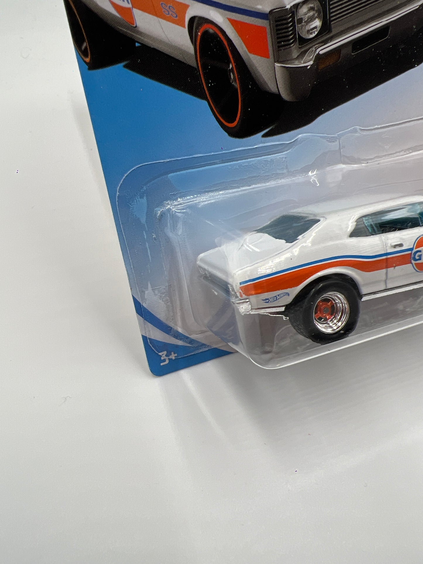 Hot Wheels 68 Chevy Nova White Gulf Wheel Swap Custom On Card W/Protector (SR)