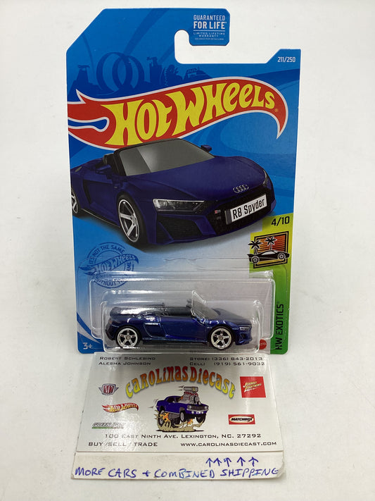 2019 Hot wheels Super treasure hunt 2019 Audi R8 Spyder Blue W/Protector