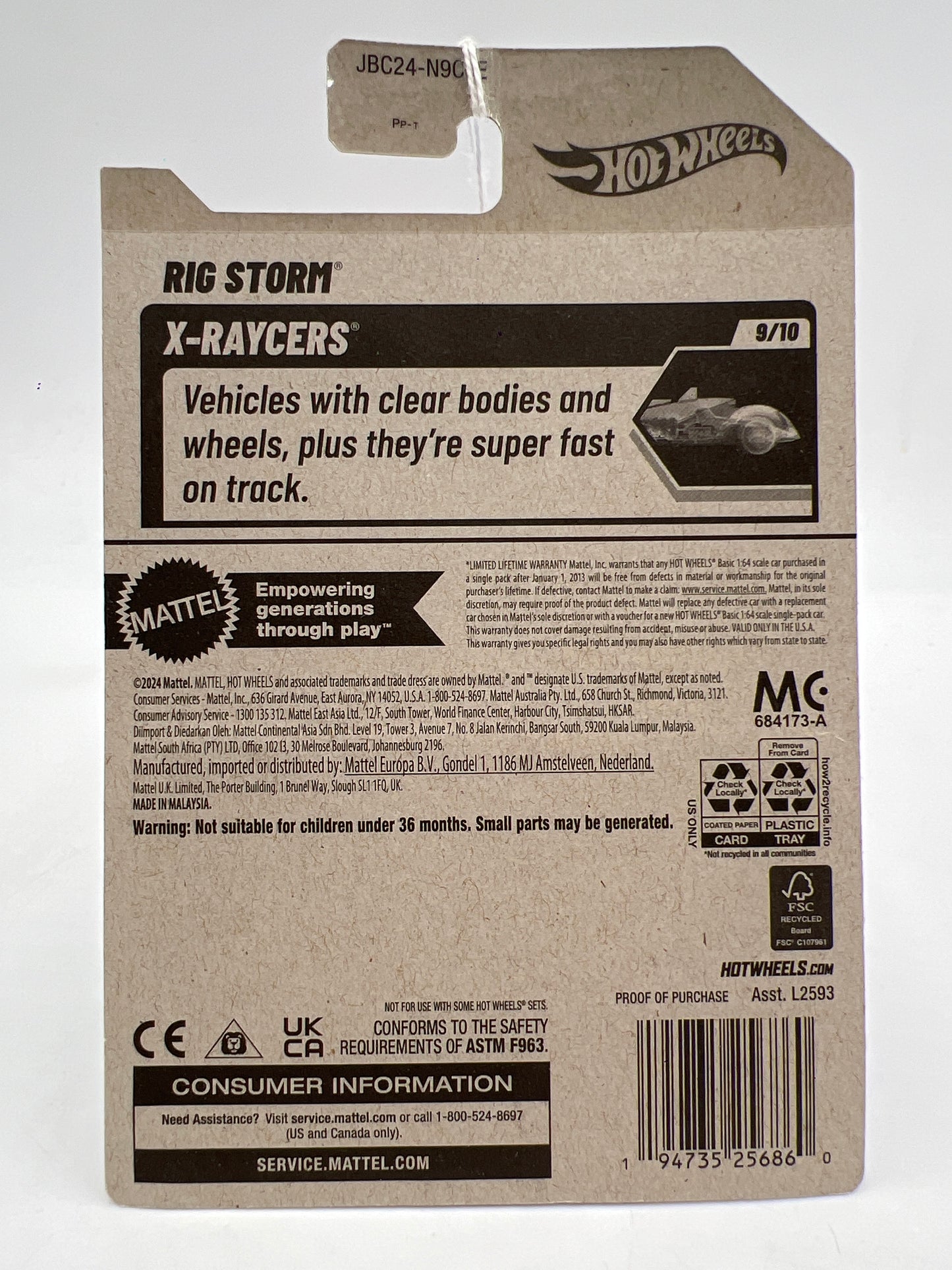 2025 Hot Wheels E Case Treasure Hunt #110 Rig Storm Purple 274G