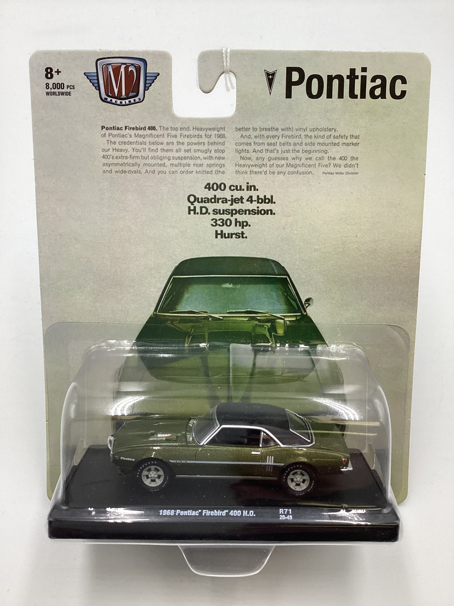 M2 Machines Auto Driver Pontiac 1968 Pontiac Firebird 400 H.O. Olive Green R71 191E