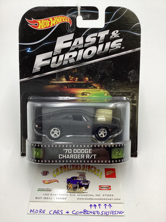 2016 Hot wheels Retro Entertainment Fast & Furious 70 Dodge Charger R/T Black 242C