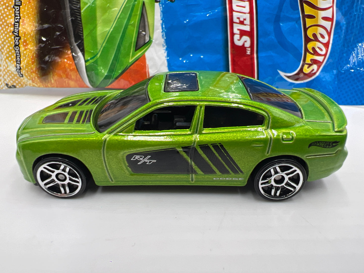 2011 Hot Wheels Mystery Models #5 11 Dodge Charger R/T Green W/Poster