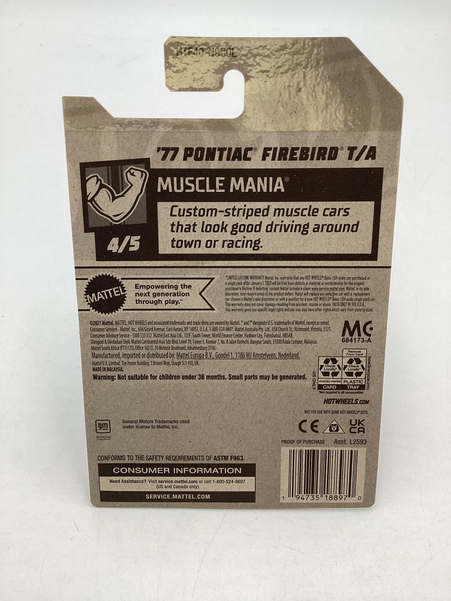 2024 Hot Wheels Super Treasure Hunt #206 L case 77 Pontiac Firebird T/A with protector