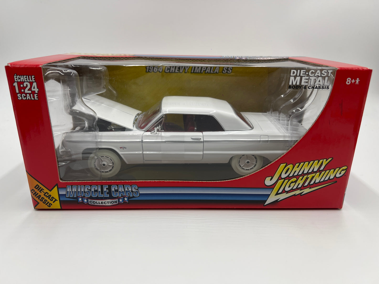 Johnny Lightning 1:24 Scale White Lightning Muscle Cars Chase 1964 Chevy Impala SS White VHTF