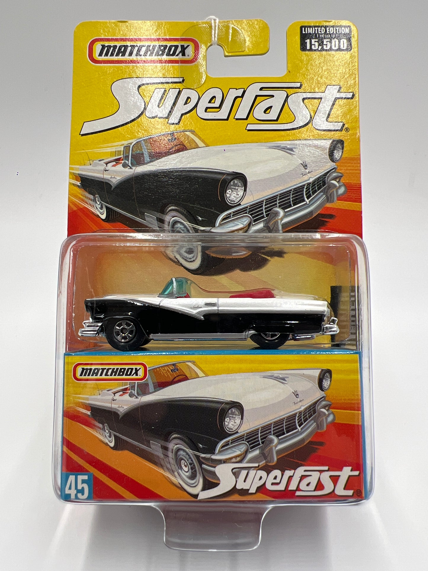 Matchbox Superfast #45 1956 Ford Sunliner White/Black 164J